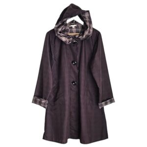 Cabi Reversible Hooded Trench Rain Coat Women's Sz. S Classic Preppy